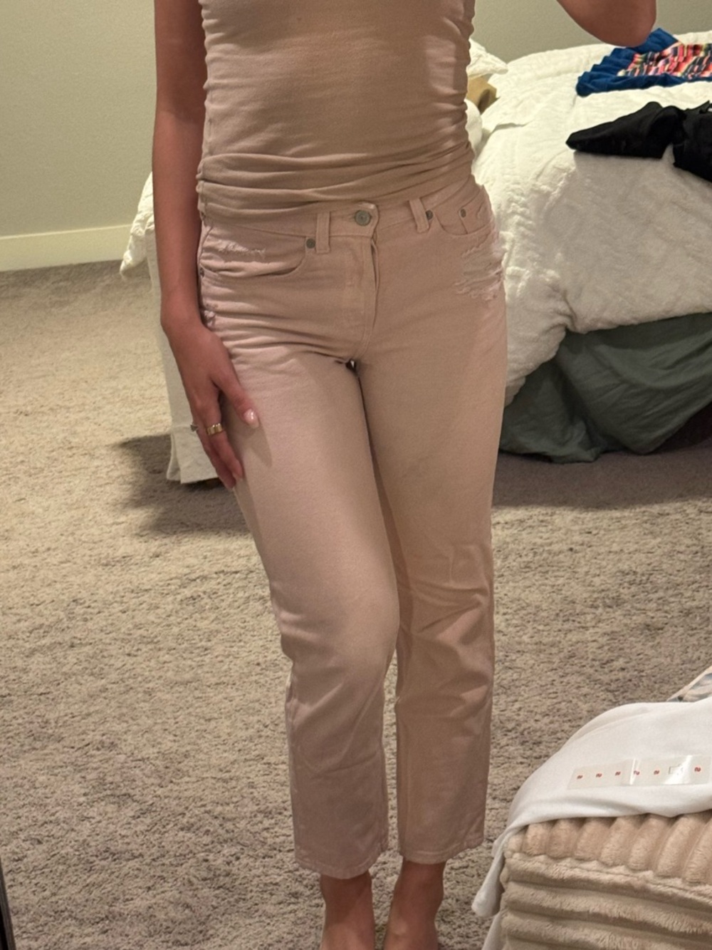 Free with any bundle! Blush high-rise jeans